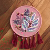 Image 1 of Pink Autumn Tassel Hoop 