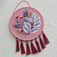 Image 2 of Pink Autumn Tassel Hoop 