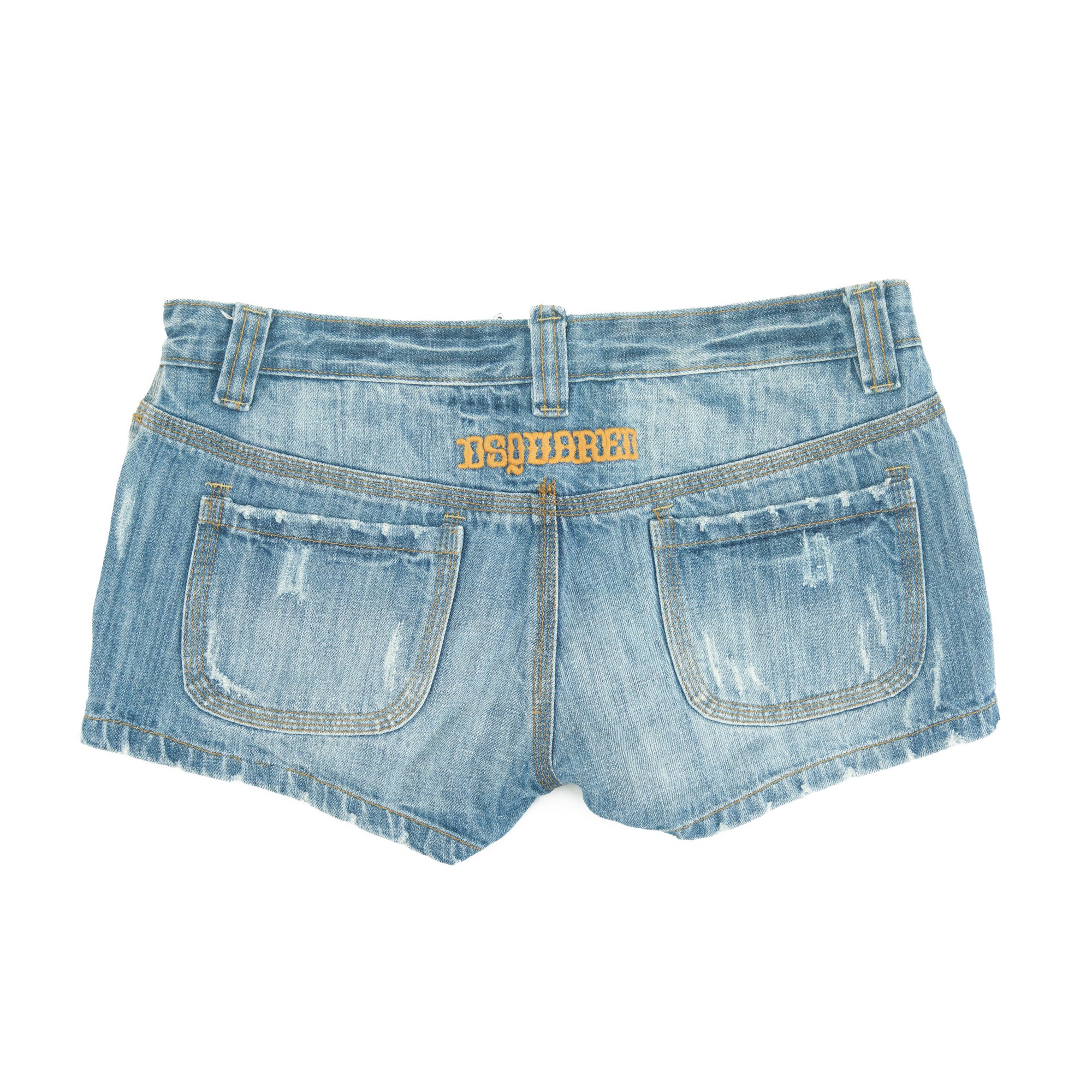 Image of Dsquared2 2004 Denim Embroidered Mini Shorts