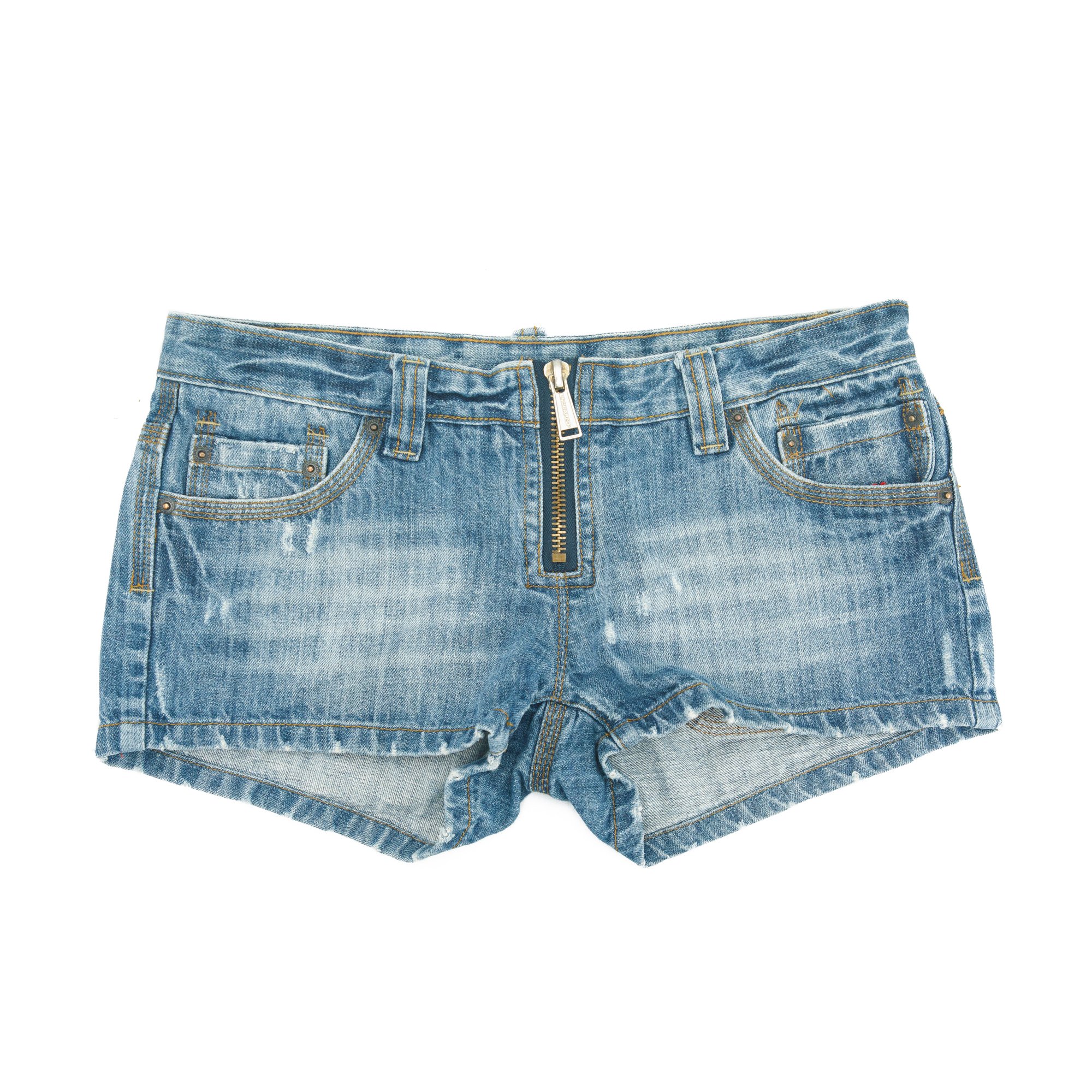 Image of Dsquared2 2004 Denim Embroidered Mini Shorts
