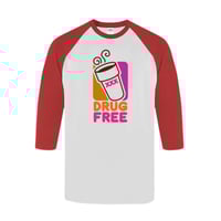 Image 1 of DRUG FREE - Dunkin’ Donuts Rip Raglan Tee