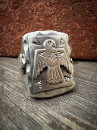 Image 1 of WL&A Handmade Heavy Layered Thunderbird Signet - Size 11