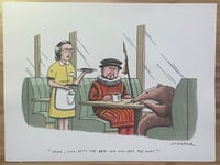 Image 1 of Original full color cartoon “Okay, who gets the beef and who gets the ants?”