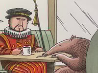 Image 3 of Original full color cartoon “Okay, who gets the beef and who gets the ants?”