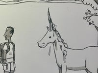 Image 3 of Original cartoon  from American Bystander “Shampoo Unicorn.”