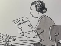 Image 4 of Original cartoon  from American Bystander “Kangaroo Résumé”