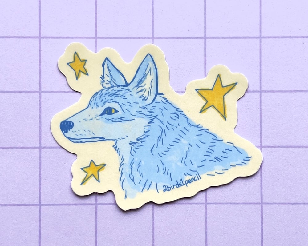 Image of Starry wolf vinyl sticker