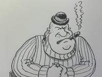 Image 2 of Original cartoon from Air Mail Weekly “Clobbering Palookas.”