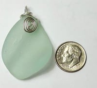 Gorgeous Wavy Seafoam Sea Glass Pendant