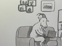 Image 3 of Original cartoon from Air Mail Weekly “Goats Ordering”