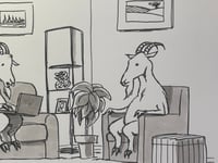 Image 4 of Original cartoon from Air Mail Weekly “Goats Ordering”