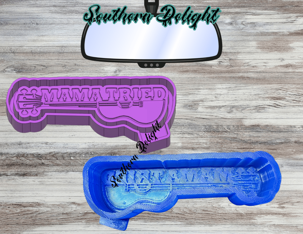 Image of Mama Tried Guitar Freshie Mold