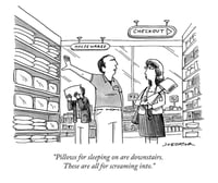 Image 4 of Original New Yorker cartoon “Screaming Pillows”