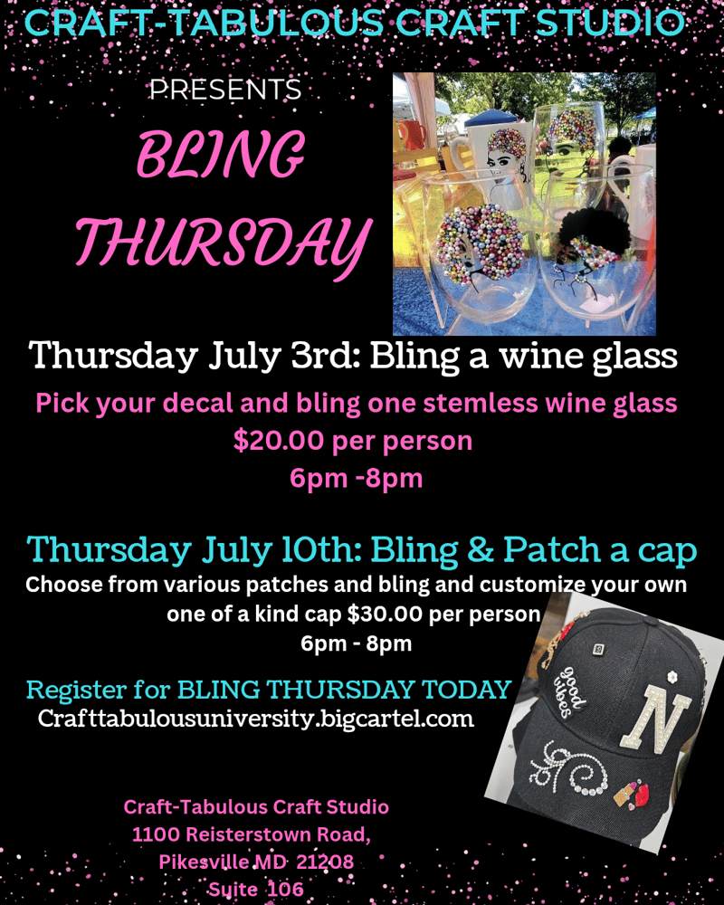 Image of Bling Thursday. Stemless wine glass edition