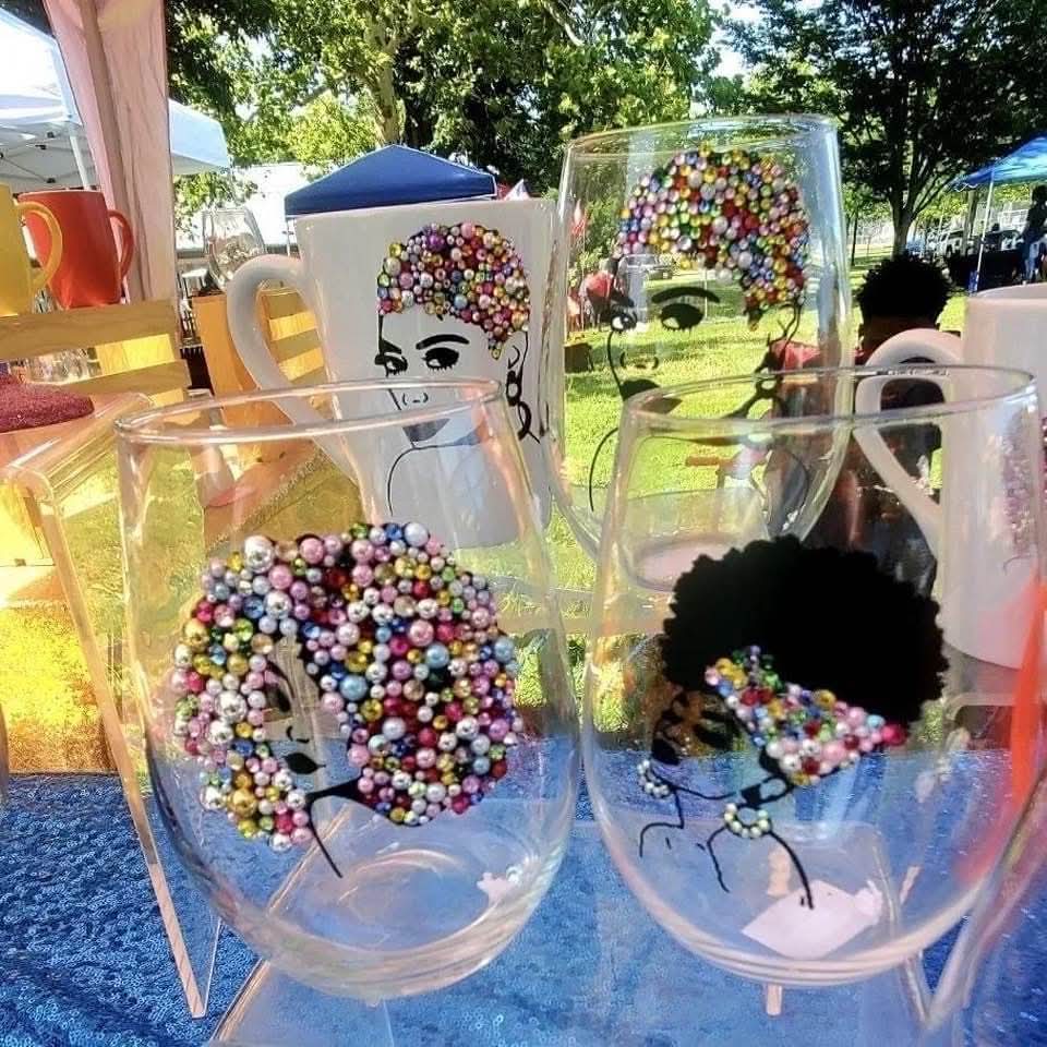 Image of Bling Thursday. Stemless wine glass edition