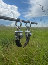 Image 2 of Moonstone/ Wolf Claw earrings 
