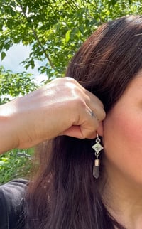 Image 4 of Silver star Quartz earrings