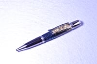 Image 1 of Custom Rattlesnake Pen with Real Feathers, Gun Metal Finish   #0238