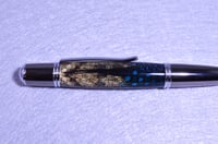 Image 2 of Custom Rattlesnake Pen with Real Feathers, Gun Metal Finish   #0238