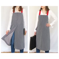 Image 16 of Split Leg Apron for Potters & Artists, Crossback, Adjustable, 7 pockets Ochre No 7:2 