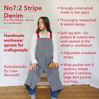 Image 13 of Split Leg Apron for Potters & Artists, Crossback, Adjustable, 7 pockets Ochre No 7:2 