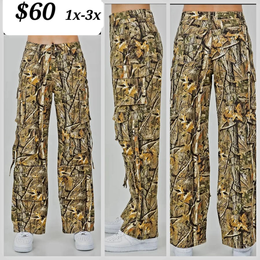 Image of PLUS camouflage straight leg jeans