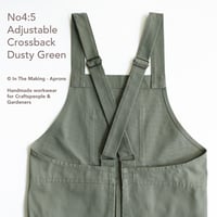 Image 11 of Split Leg Canvas Pottery/Artist/Makers Apron, Adjustable Crossback, Blush Pink No4:5