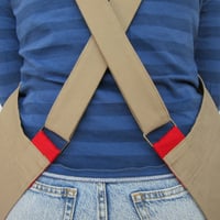 Image 22 of Split Leg Canvas Pottery/Artist/Makers Apron, Adjustable Crossback, Blush Pink No4:5