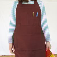 Image 12 of Unisex Woodwork Apron with Vast Array of Pockets and Comfortable Crossback Straps. Warm Beige Canvas