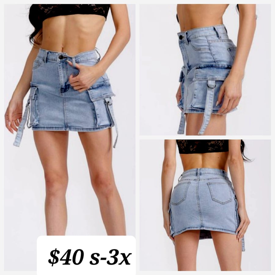 Image of Cargo skirt jean xl-3x