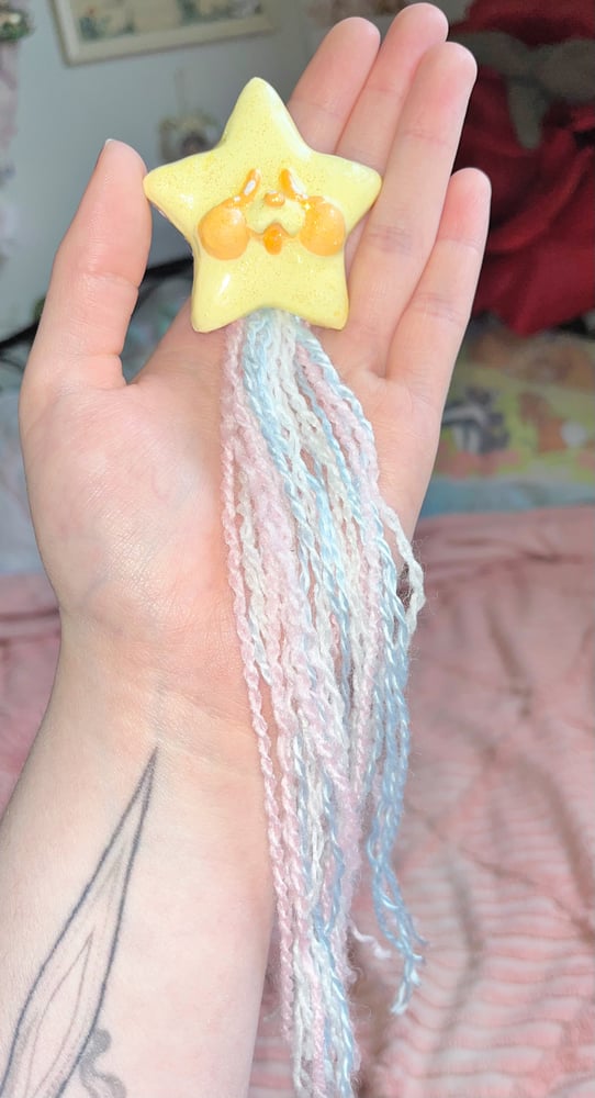 Image of Yellow Star Brooch, Trans Pride! Fat Tail