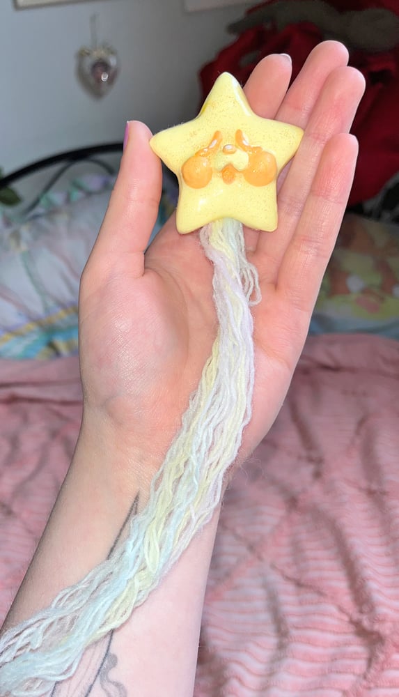 Image of Yellow Star Brooch, Rainbow Tail