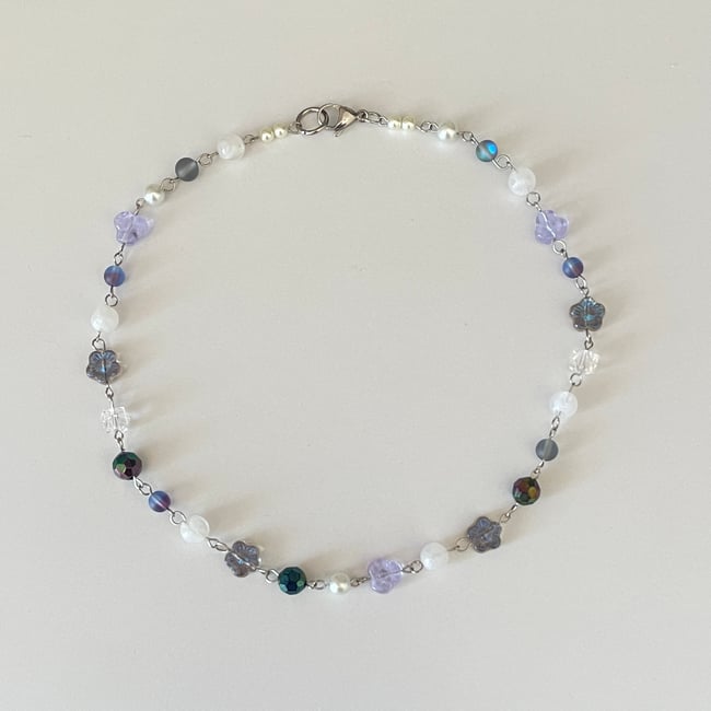 'midnight' beaded wire necklace