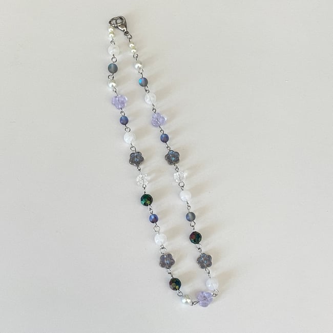 'midnight' beaded wire necklace