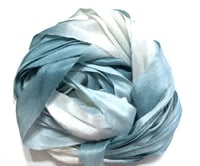 Image 2 of Ready To Ship! 10YD. MARINE OMBRE HAND DYED SARI SILK RIBBON BY COLOR BURST SILK