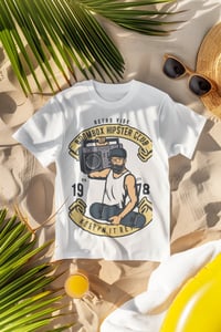 Image 5 of Retro Vibe Boombox Hipster Club Unisex Crewneck T-Shirt