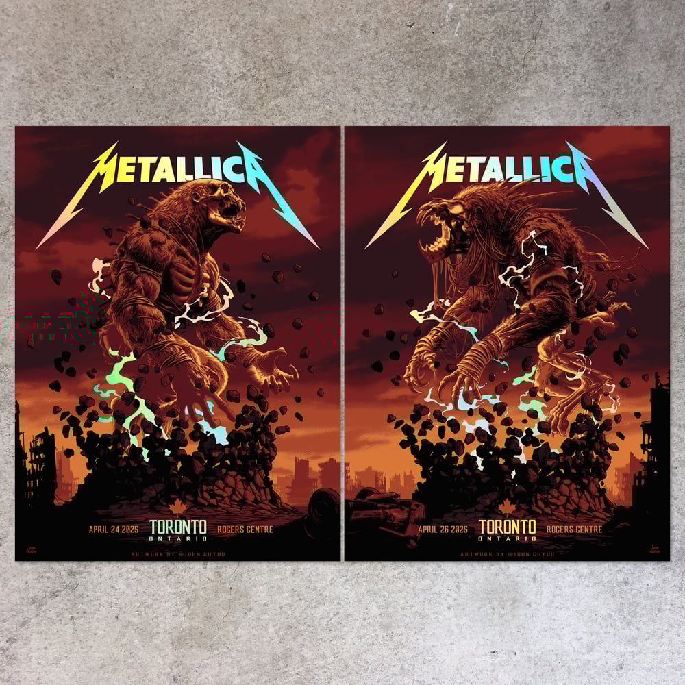 Image of Big Monsters Go Boom Rainbow Foil Posters