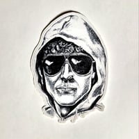 Image 1 of The Unabomber Ted Kaczynski Wanted Sketch Die Cut Glossy Finish Sticker