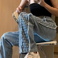 Image 5 of Fray Play Checker Denim