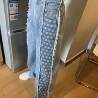 Image 3 of Fray Play Checker Denim