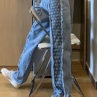 Image 2 of Fray Play Checker Denim
