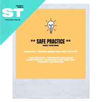 Safe Practice - RCD Testing - Sticker