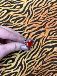 Image 3 of Sterling silver Ring with red rosarita size 55