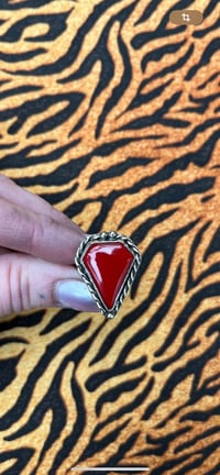 Image 2 of Sterling silver Ring with red rosarita size 55