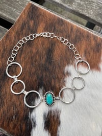 Image 4 of sterling silver choker with 1 royston turquoise 