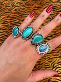 Image 2 of Sterling silver ring with turquoise size 59