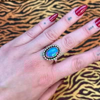 Image 1 of Sterling silver ring with turquoise size 59