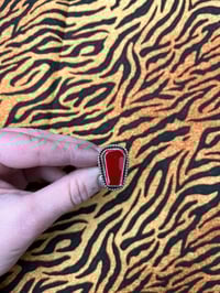 Image 3 of Sterling silver ring with coffin red rosarita size 48