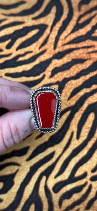Image 2 of Sterling silver ring with coffin red rosarita size 48