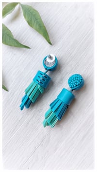 Image 8 of Orecchini pendenti floreali in pelle WHEAT PENDANTS - OltreMare